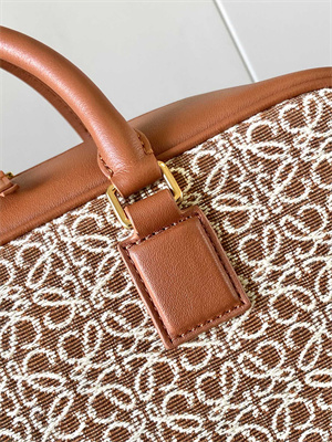 L0ew* amazona 28 bag in anagram jacquard and calfskin brown