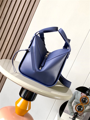 L0ew* compact hammock bag in satin calfskin with jacquard strap