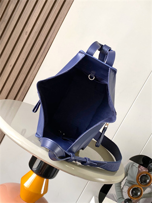 L0ew* compact hammock bag in satin calfskin with jacquard strap