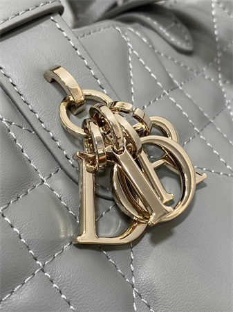 CD Small TOUJOURS BAG Macrocannage Calfskin Stone Grey