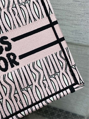 cd miss D*or small book tote allover emb pale pink