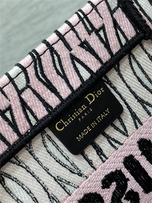 cd miss D*or small book tote allover emb pale pink