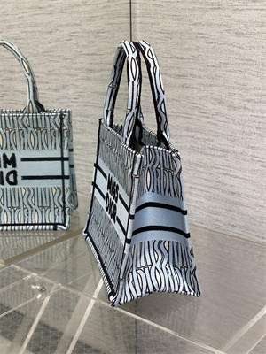 cd miss D*or small book tote allover emb pale blue