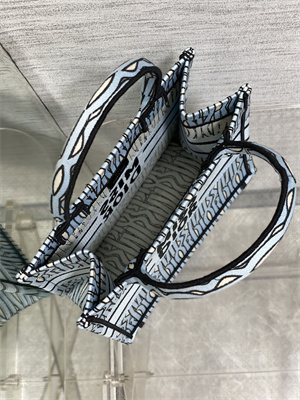 cd miss D*or small book tote allover emb pale blue