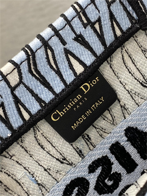 cd miss D*or small book tote allover emb pale blue