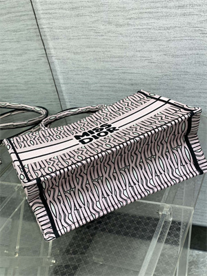 cd miss D*or medium book tote allover emb pale pink