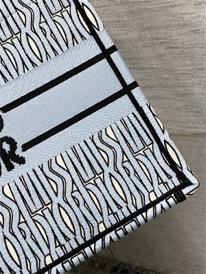 cd miss D*or medium book tote allover emb pale blue