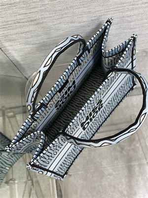 cd miss D*or medium book tote allover emb pale blue