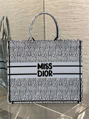 cd miss D*or large book tote allover emb pale blue