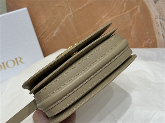 CD Small 30 Montaigne Avenue Top Handle Bag Powder Beige Ribbed Calfskin