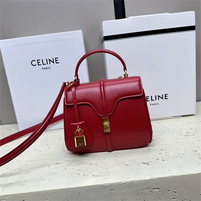 Ce**e mini 16 bag in satined calfskin red