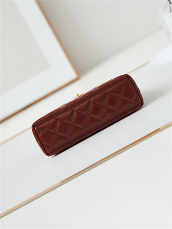 Cha.nel Mini Shopping Bag Kelly Bag Shiny Aged Calfskin Gold-Tone Metal Burgundy AS4416