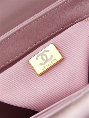 Cha.nel Mini Shopping Bag Kelly Bag Shiny Aged Calfskin Gold-Tone Metal Pink AS4416