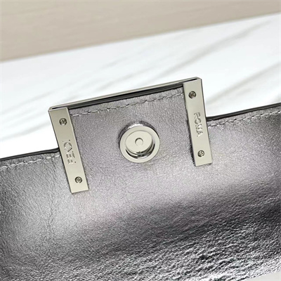 Fen.di BAGUETTE Phone Pouch Nappa Leather Silver