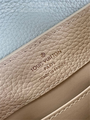 L.V Capucines Mini Bag Taurillon Leather Cream/Blue M48865