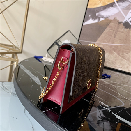 L.V Flore Wallet On Chain Monogram Canvas Fuchsia M67405