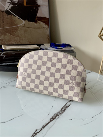 L.V Cosmetic Pouch GM Damier Azur N47353