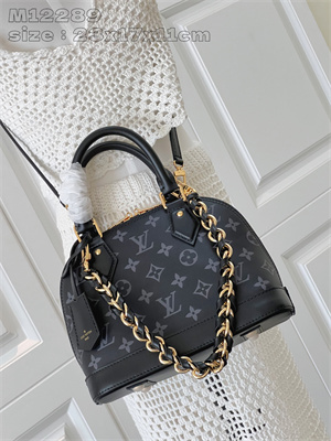 L.V Alma BB Handbag Black Calfskin M12289