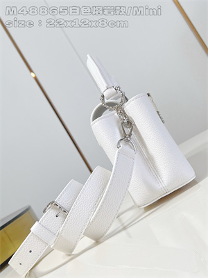 L.V Capucines East-West Mini Grained calfskin White M48865