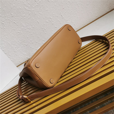 Pra*a large galleria leather bag brown color 1ba274