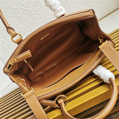 Pra*a large galleria leather bag brown color 1ba274