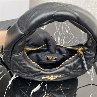 Pra*a soft nappa leather mini bag black color 1ba384