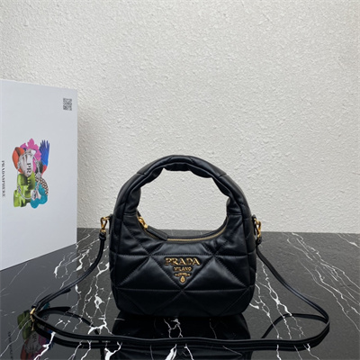 Pra*a soft nappa leather mini bag black color 1ba384