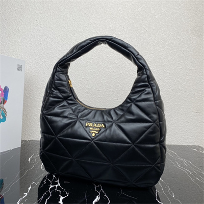Pra*a soft nappa leather bag black color 1bc183