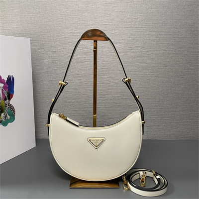 Pra*a arqué leather shoulder bag white color 1bc194