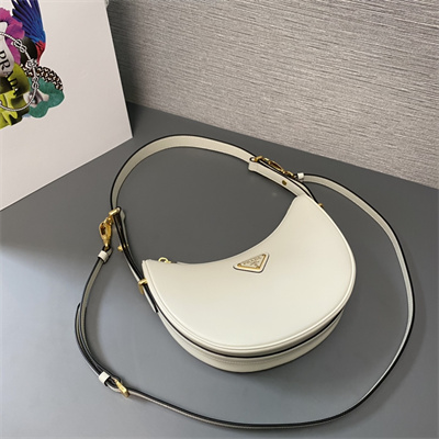 Pra*a arqué leather shoulder bag white color 1bc194