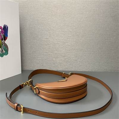 Pra*a arqué leather mini shoulder bag cognac color 1bc199