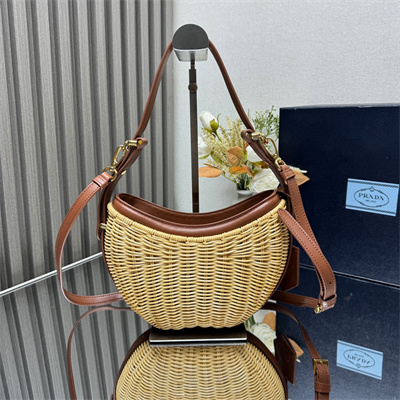 Pra*a arqué bag wicker and leather natural 1bc202
