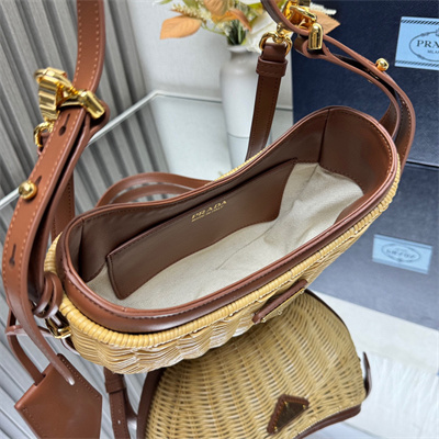 Pra*a arqué bag wicker and leather natural 1bc202