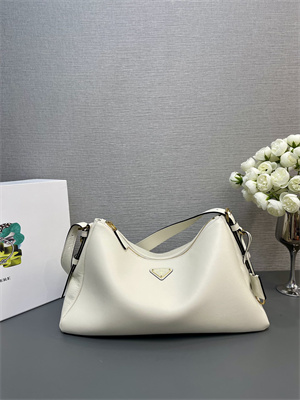 Pra*a aimée large leather shoulder bag white color 1bc228