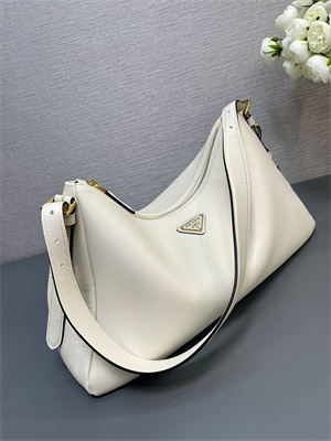 Pra*a aimée large leather shoulder bag white color 1bc228