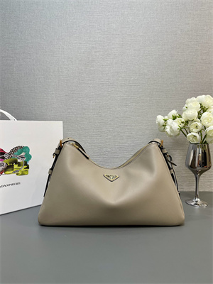 Pra*a aimée large leather shoulder bag travertine color 1bc228