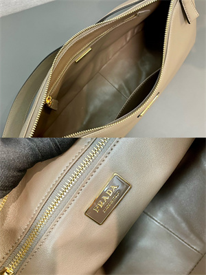 Pra*a aimée large leather shoulder bag travertine color 1bc228