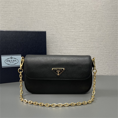 Pra*a saffiano leather mini-bag black color 1bd356