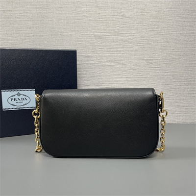 Pra*a saffiano leather mini-bag black color 1bd356