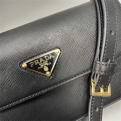 Pra*a saffiano leather mini-bag black color 1bd356