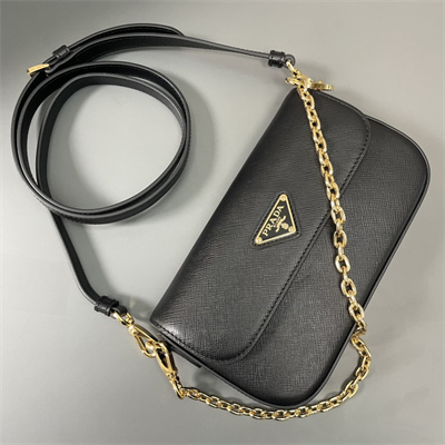Pra*a saffiano leather mini-bag black color 1bd356