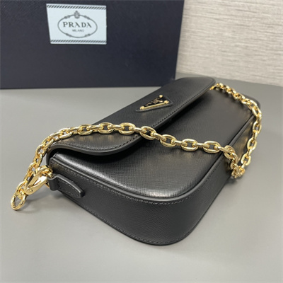Pra*a saffiano leather mini-bag black color 1bd356