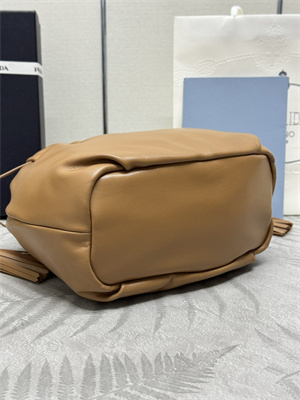 Pra*a nappa leather shoulder bag caramel color 1bg541