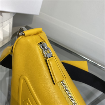 Pra*a triangle leather shoulder bag yellow color 1bh190