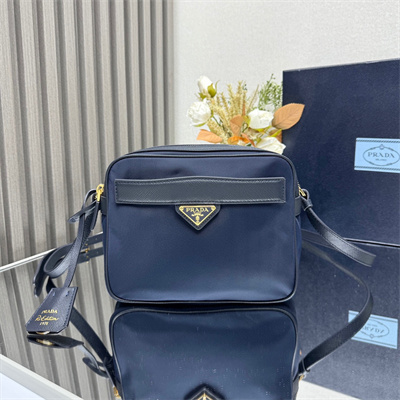 Pra*a re-edition 1978 re-nylon and saffiano leather mini shoulder bag navy 1bh218