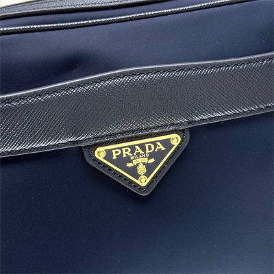 Pra*a re-edition 1978 re-nylon and saffiano leather mini shoulder bag navy 1bh218