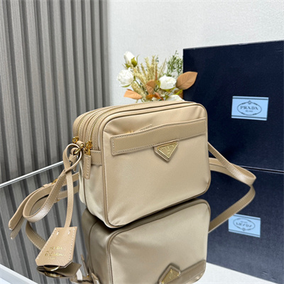 Pra*a re-edition 1978 re-nylon and saffiano leather mini shoulder bag beige 1bh218