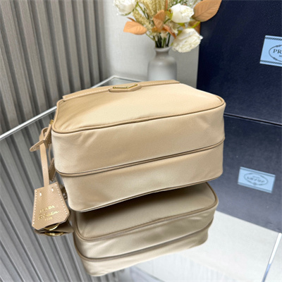 Pra*a re-edition 1978 re-nylon and saffiano leather mini shoulder bag beige 1bh218