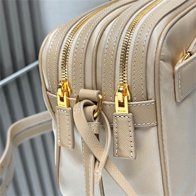 Pra*a re-edition 1978 re-nylon and saffiano leather mini shoulder bag beige 1bh218