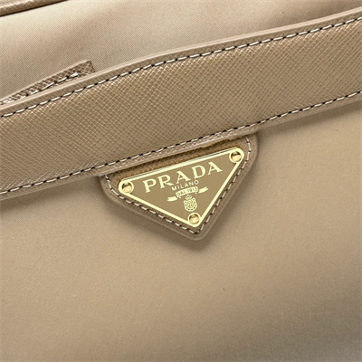 Pra*a re-edition 1978 re-nylon and saffiano leather mini shoulder bag beige 1bh218